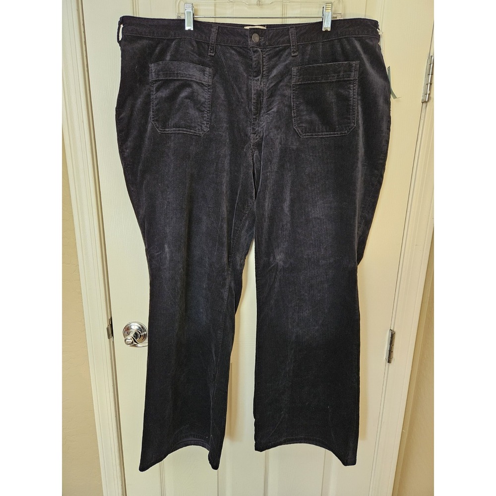 NWT Pilcro by Anthropologie Black Corduroy "The Icon" Pants Inseam 30", Plus 24W